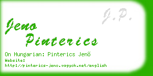 jeno pinterics business card